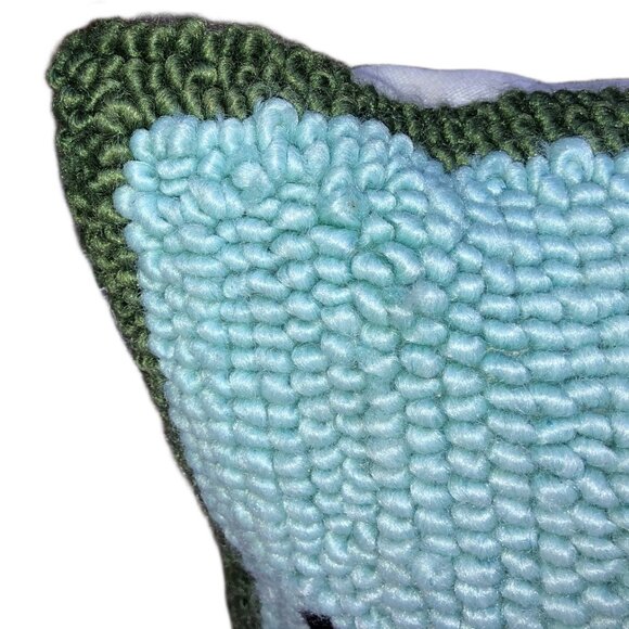 Hummingbird Hooked Wool Throw Pillow 16x16 NWT - Picture 4 of 10